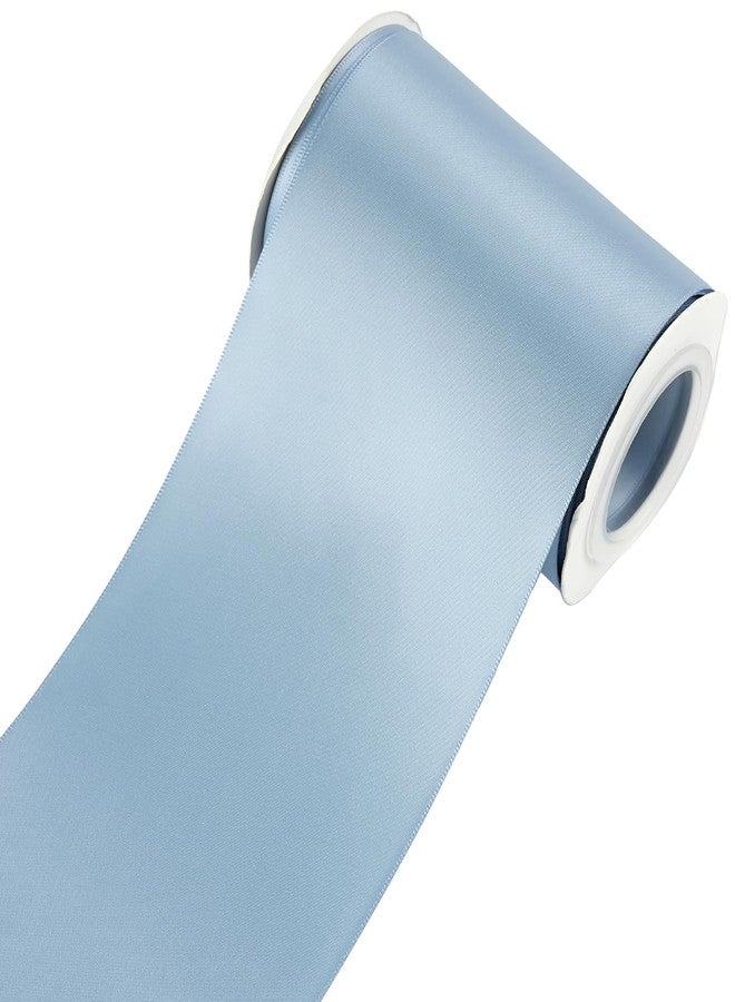 MAYREEL Dusty Blue Satin Ribbon 4 Inch Thick Extra Wide Blue Ribbon for Gift Wrapping Wedding Chair Sash Home Decoration Garland 10 Yards - Image 4